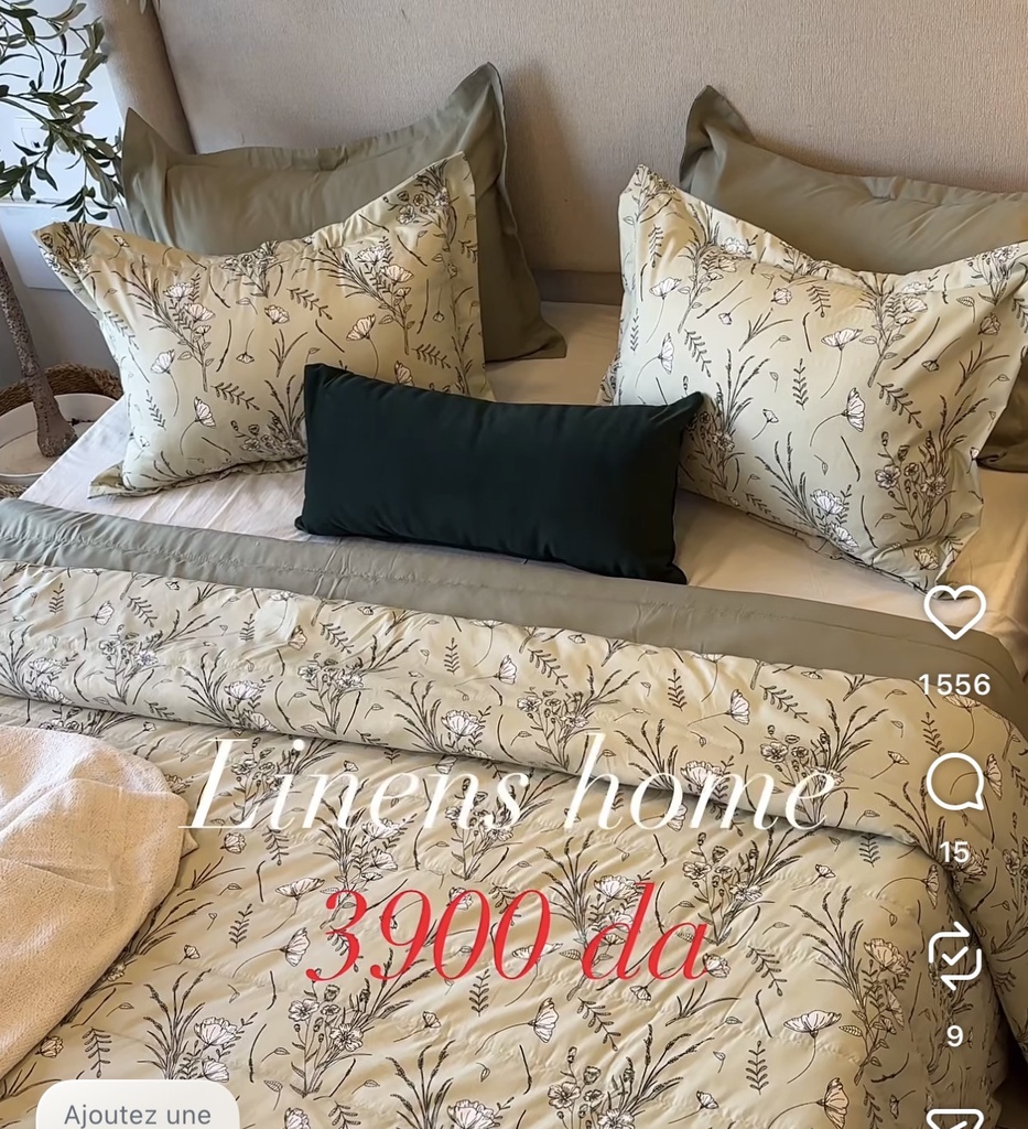 Housses de couette EMOA HOME 1310 TULIPE GREEN LIT 160